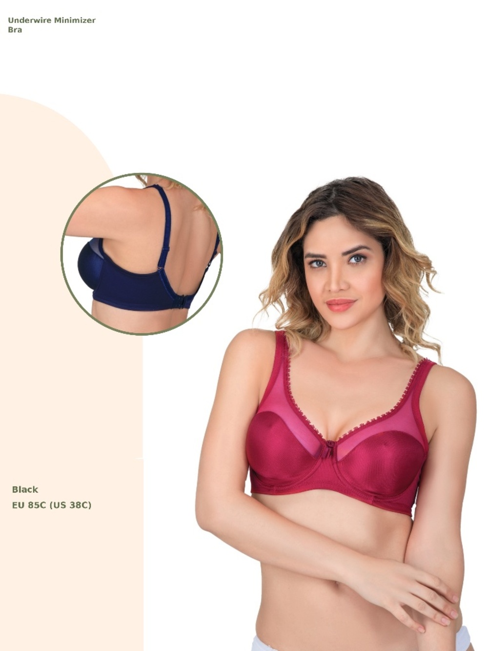 Underwire Minimizer Bra / Soutien-gorge minimiseur à armatures - EU Sizing